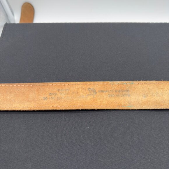 Vtg Western Justin Tooled Leather Name Belt "BURT" Covered Wagon Belt Buckle 38" - Picture 10 of 11